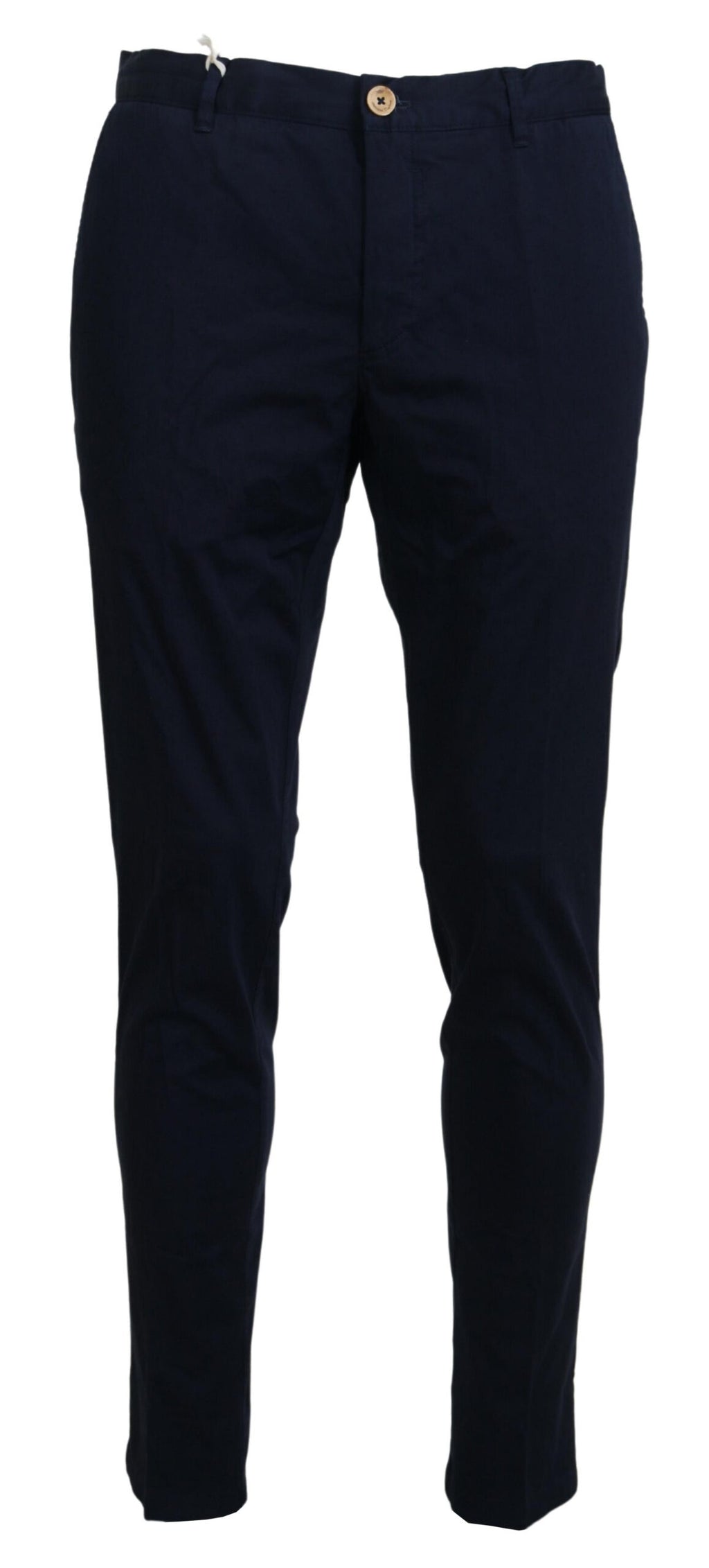Domenico Tagliente Men's Dark Blue Cotton Skinny Trousers