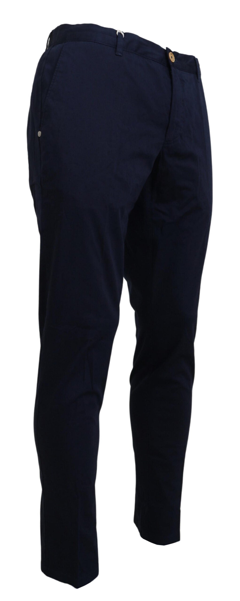 Domenico Tagliente Men's Dark Blue Cotton Skinny Trousers