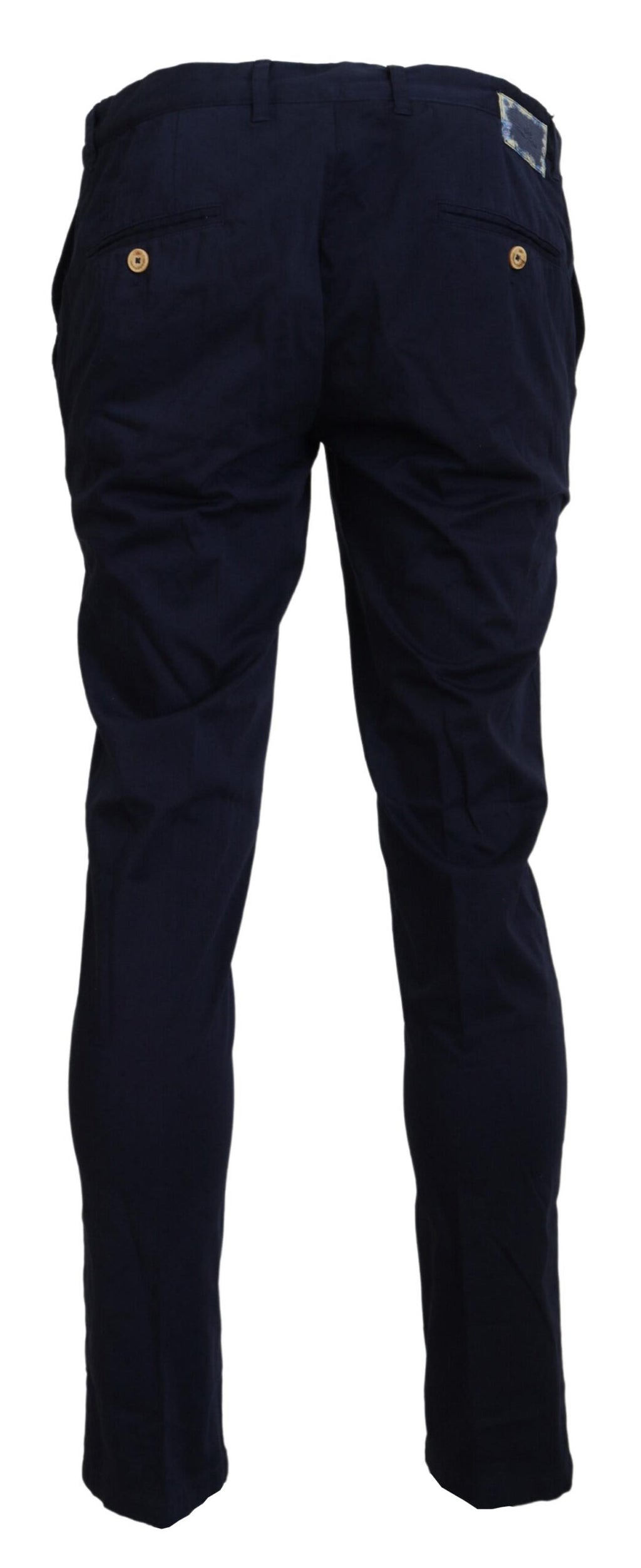 Domenico Tagliente Men's Dark Blue Cotton Skinny Trousers
