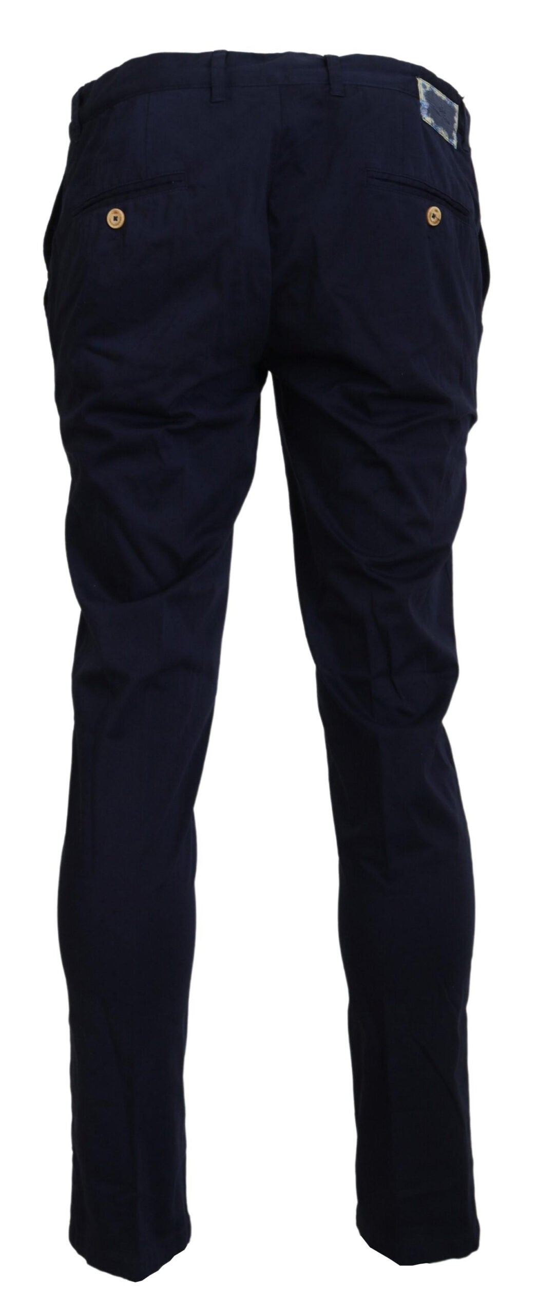 Domenico Tagliente Men's Dark Blue Cotton Skinny Trousers