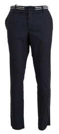 Domenico Tagliente Schwarze konisch zulaufende Polyester-Kleid-Hose
