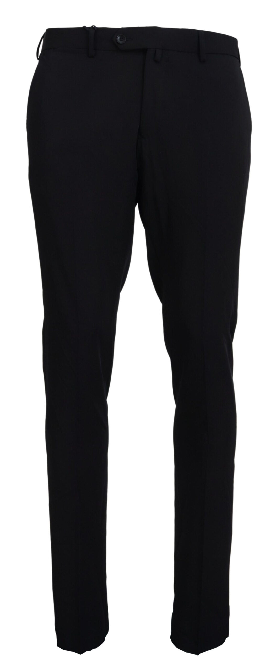 Domenico Tagliente Schwarze konisch zulaufende Polyester-Kleid-Hose