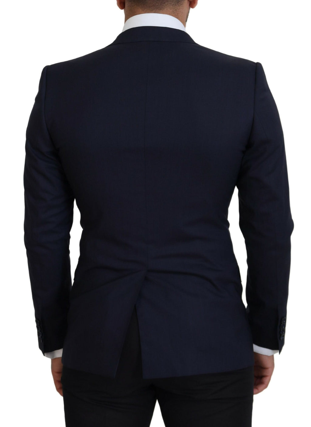 Dolce & Gabbana Blue Wool Coat Slim Fit Formal Blazer