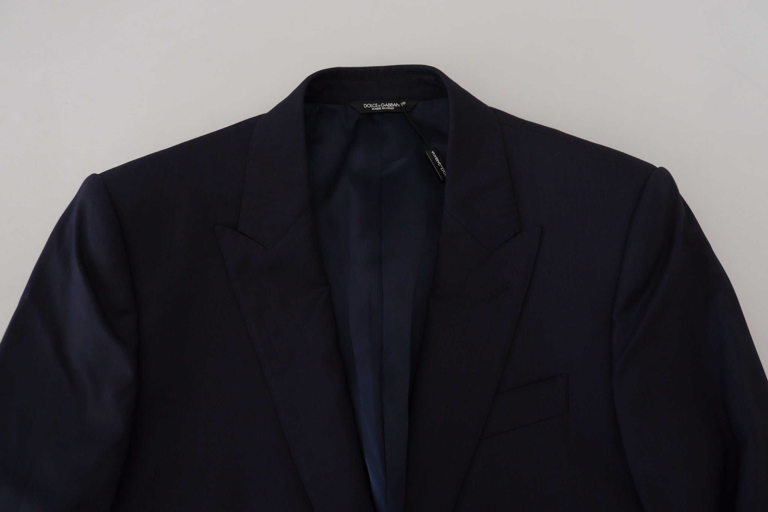 Dolce & Gabbana Blue Wool Coat Slim Fit Formal Blazer