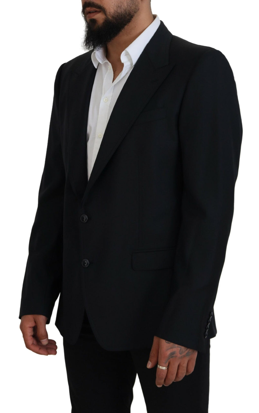 Dolce & Gabbana Dark Blue Formal Wool Sicilia Blazer