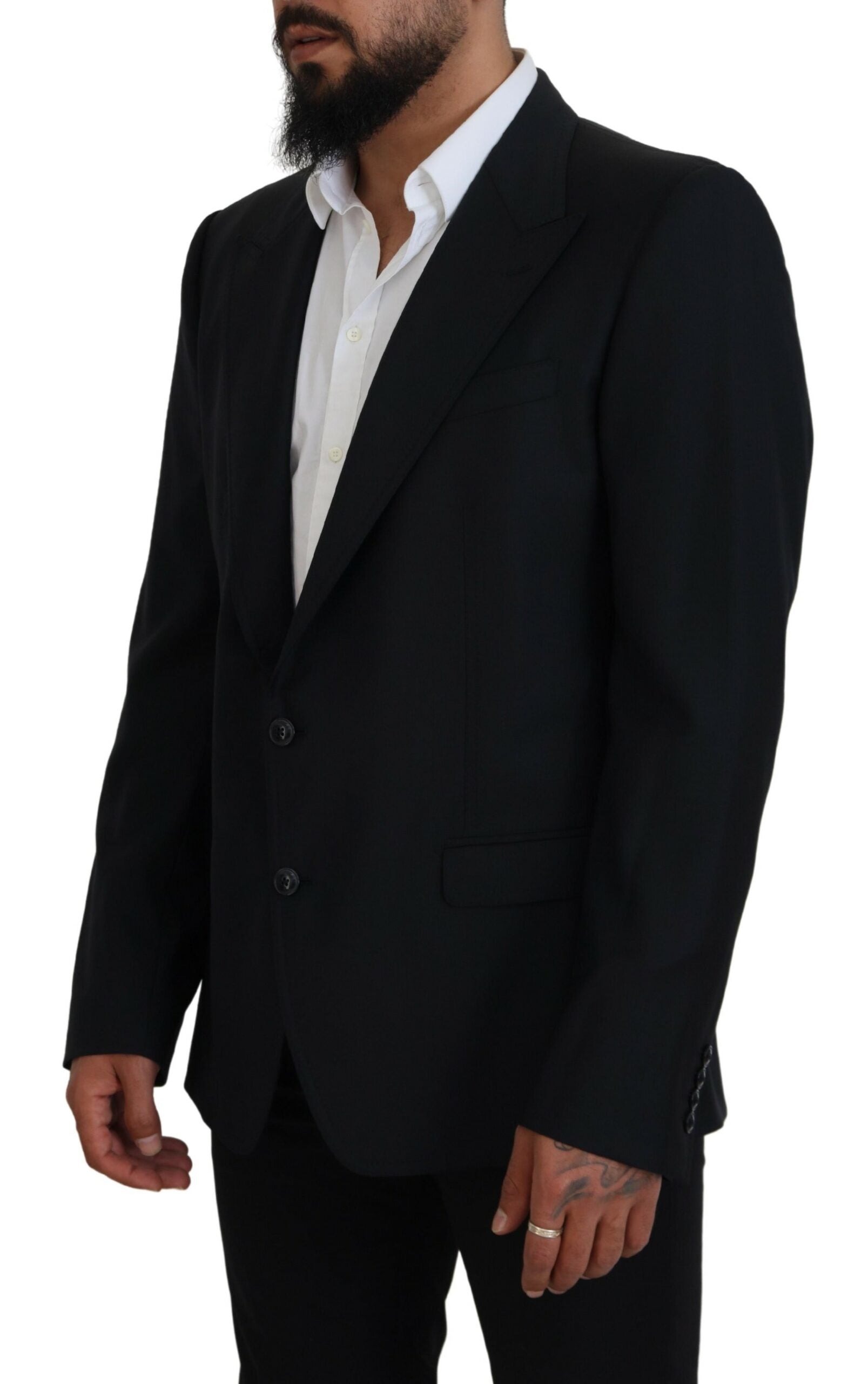 Dolce & Gabbana Dark Blue Formal Wool Sicilia Blazer