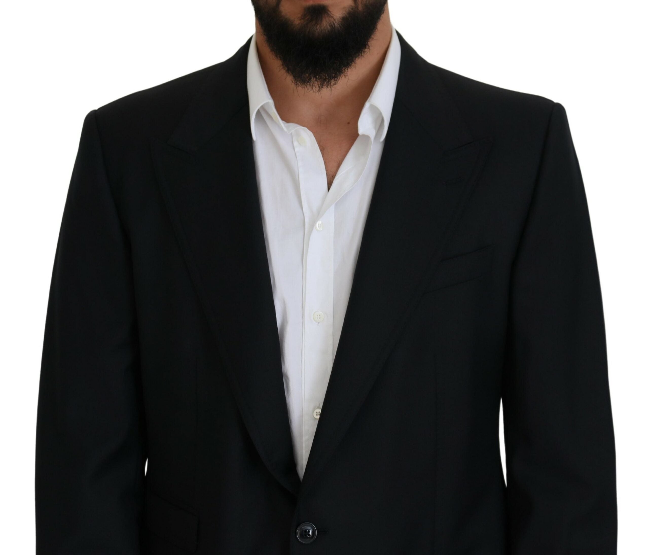 Dolce & Gabbana Dark Blue Formal Wool Sicilia Blazer