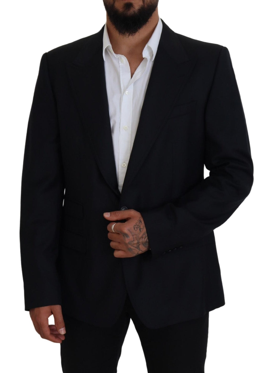 Dolce & Gabbana Dark Blue Formal Wool Sicilia Blazer