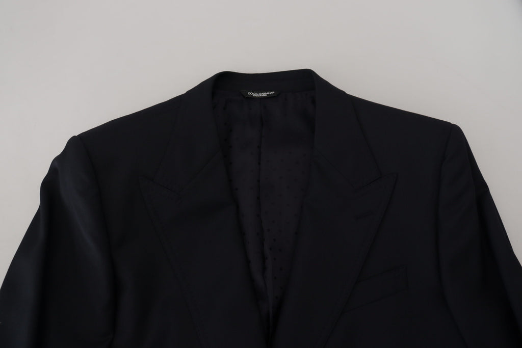 Dolce & Gabbana Dark Blue Formal Wool Sicilia Blazer