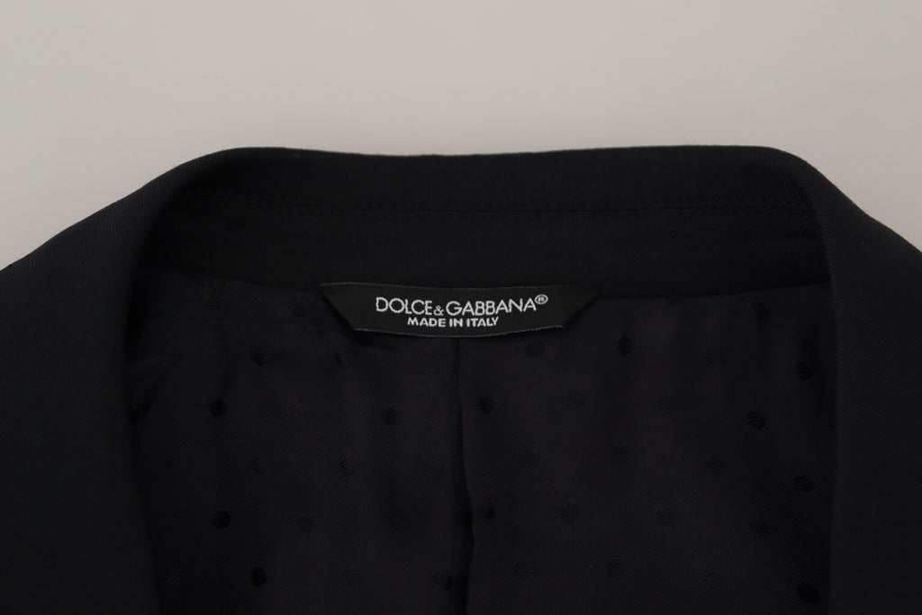 Dolce & Gabbana Dark Blue Formal Wool Sicilia Blazer