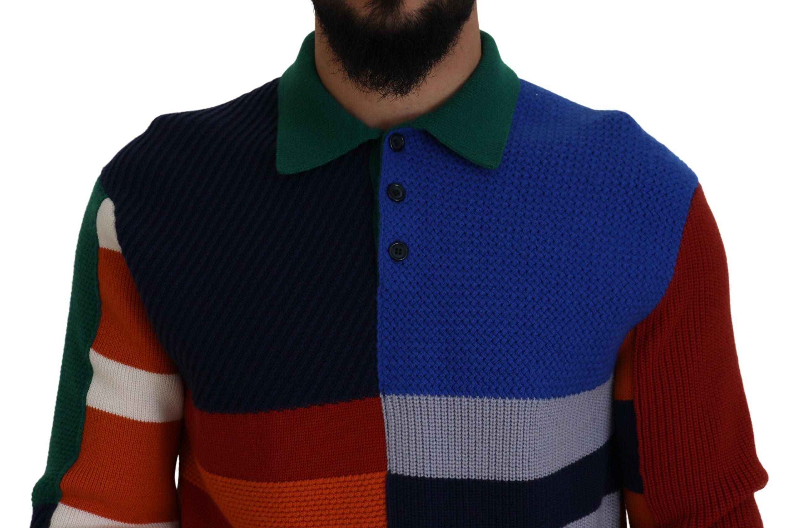 Dolce & Gabbana Mehrfarbig gestreifter Pullover aus Wolle