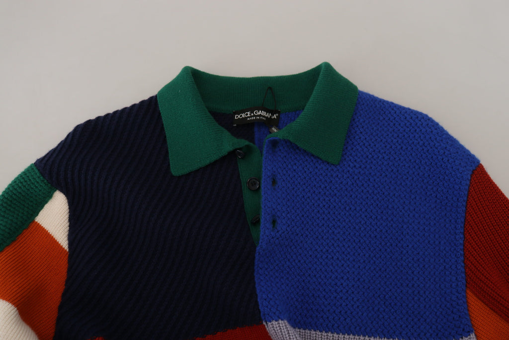 Dolce & Gabbana Mehrfarbig gestreifter Pullover aus Wolle