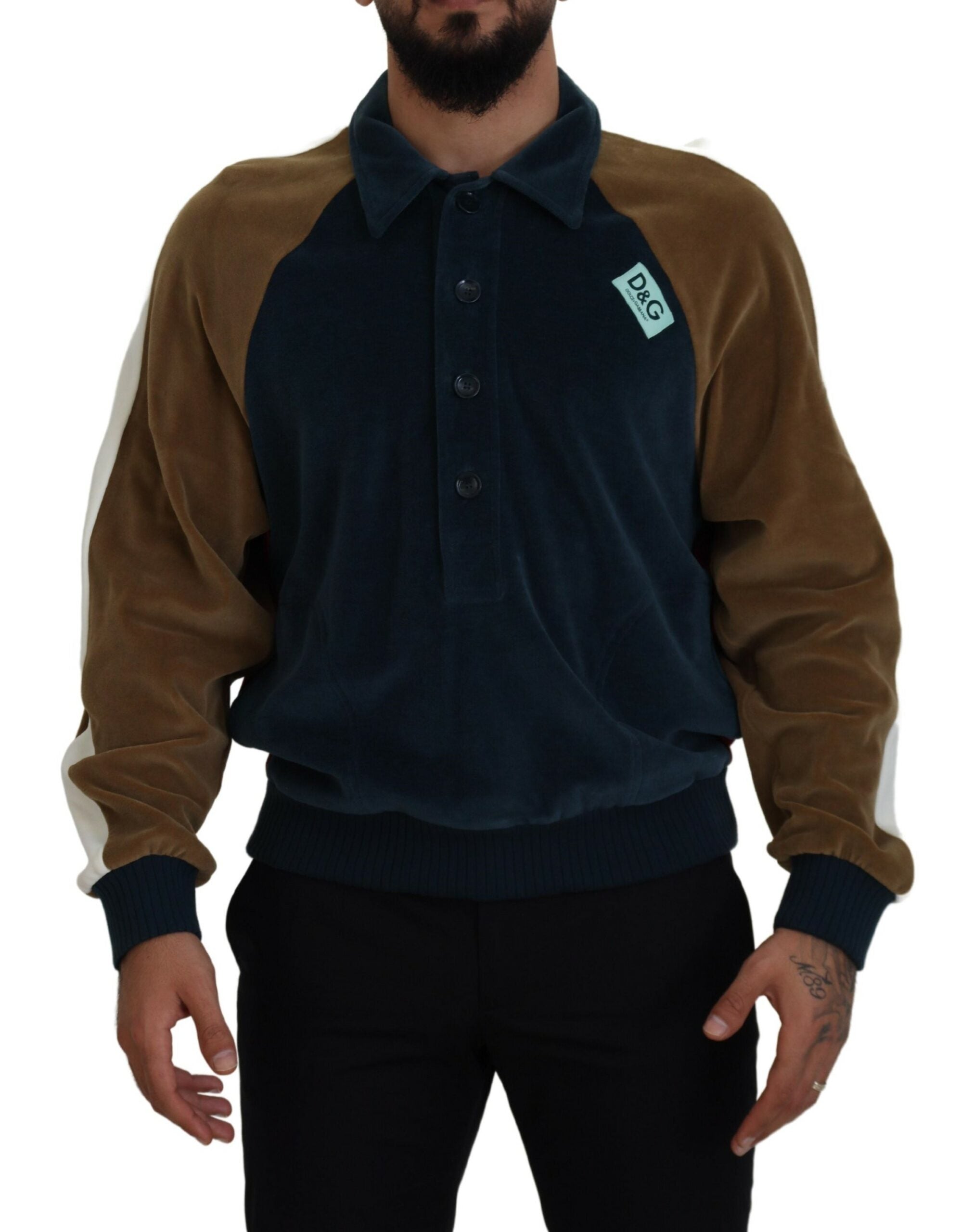 Dolce & Gabbana Multicolor Pullover mit Kragen aus Baumwolle