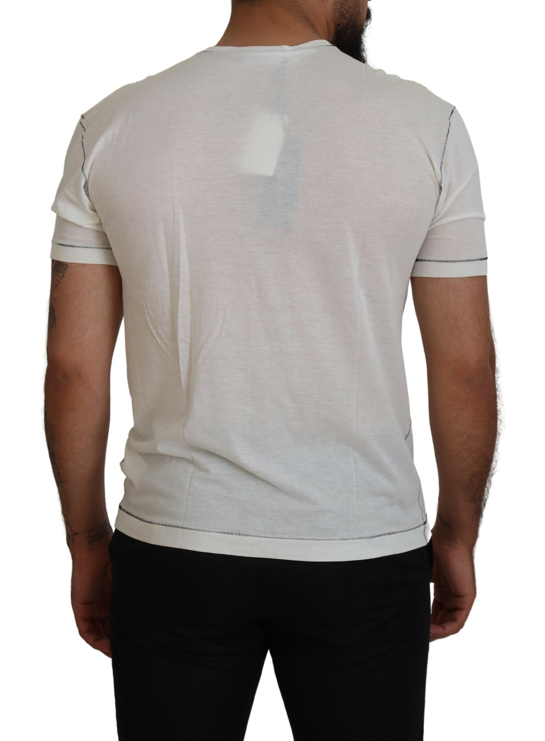 Dolce & Gabbana Men's White Printed Short-Sleeve T-Shirt