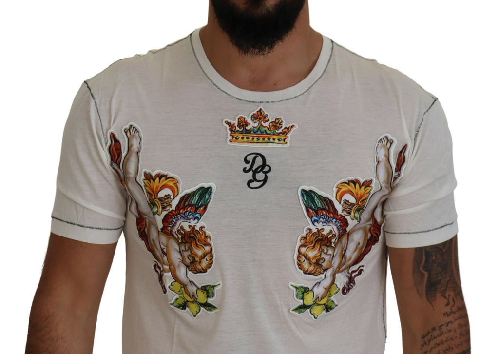 Dolce & Gabbana Men's White Printed Short-Sleeve T-Shirt