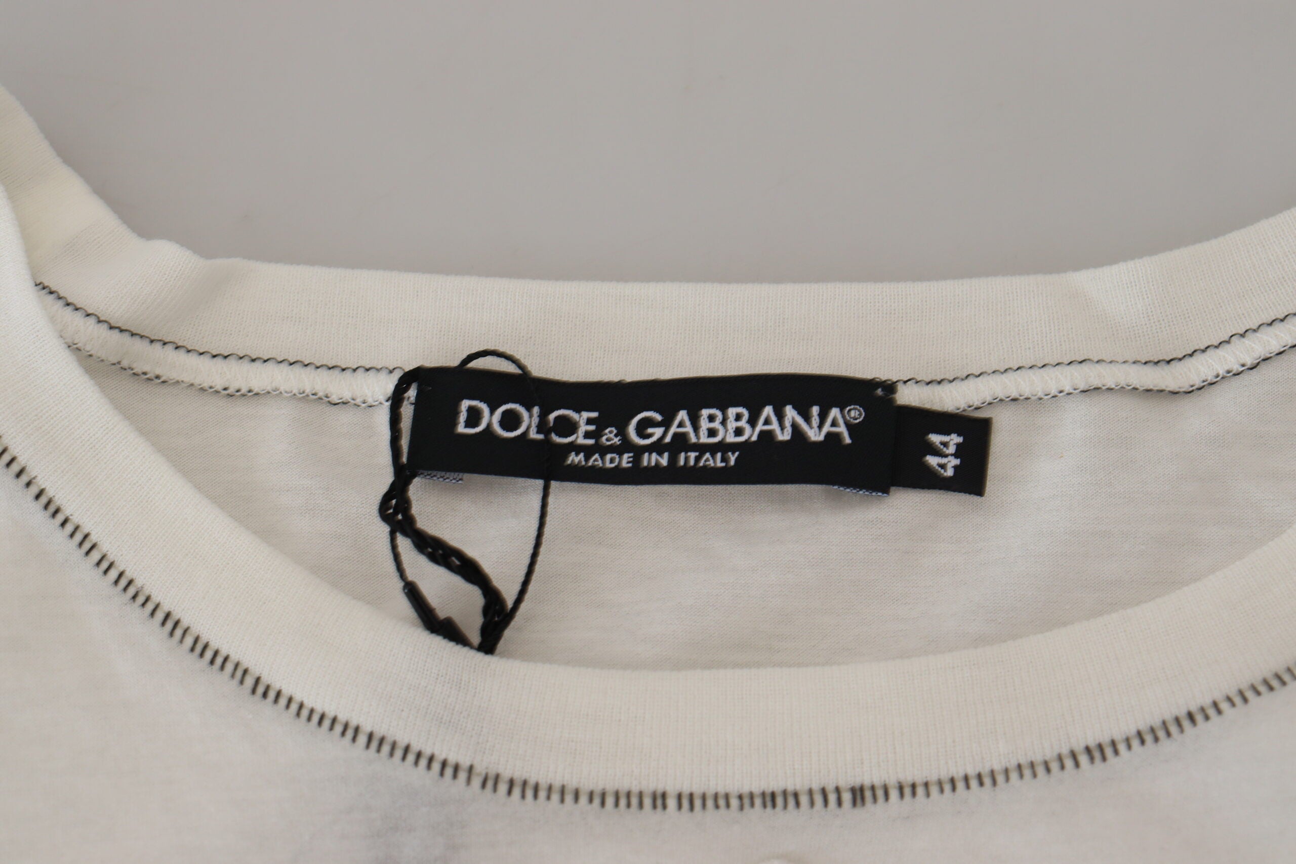 Dolce & Gabbana Men's White Printed Short-Sleeve T-Shirt