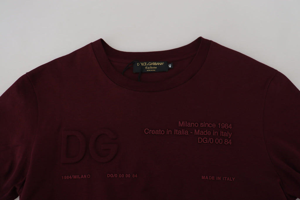 Dolce & Gabbana Kastanienbraunes bedrucktes Kurzarm-T-Shirt für Männer