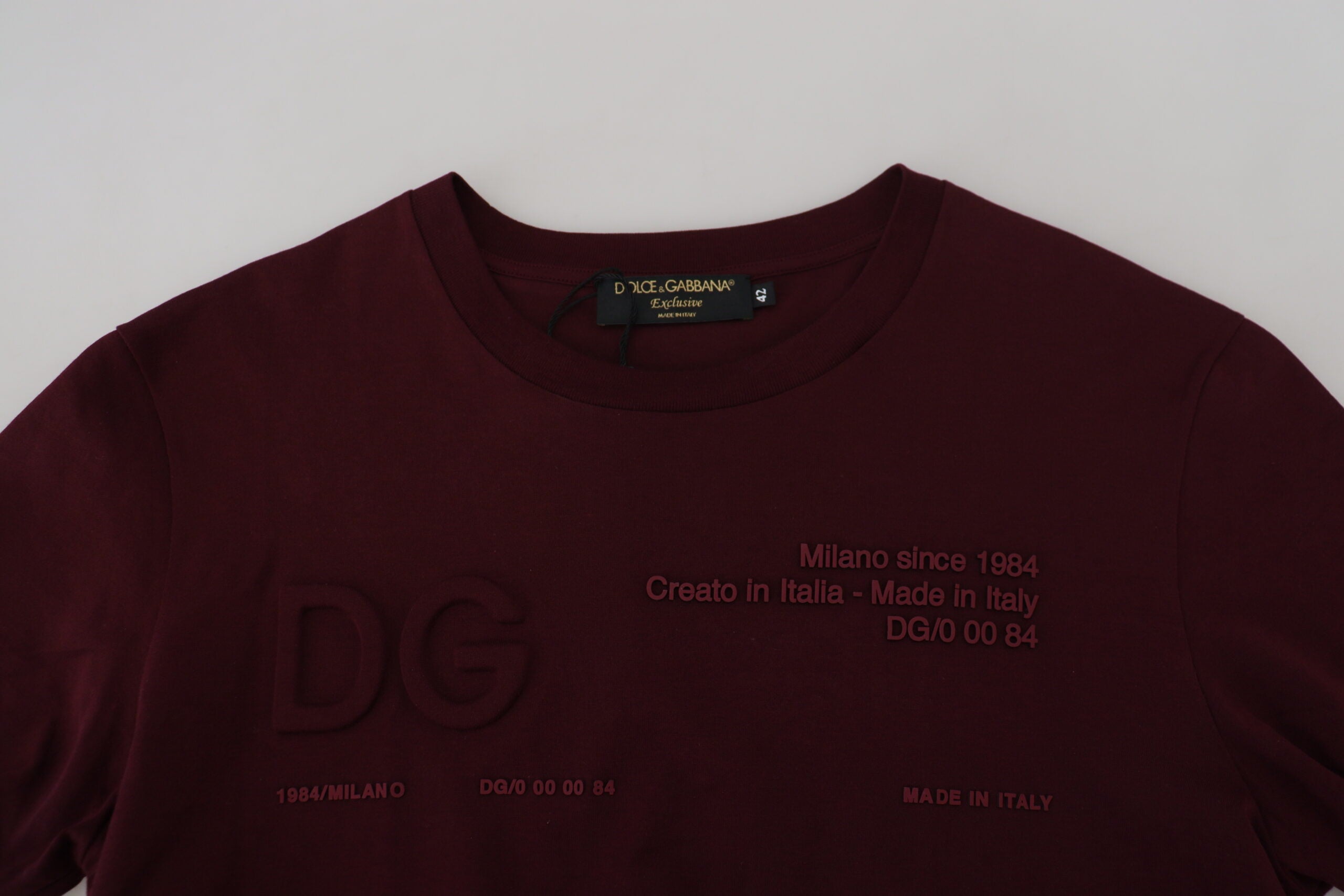 Dolce & Gabbana Kastanienbraunes bedrucktes Kurzarm-T-Shirt für Männer