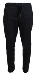 Dolce & Gabbana Grey Tapered Cotton Trousers