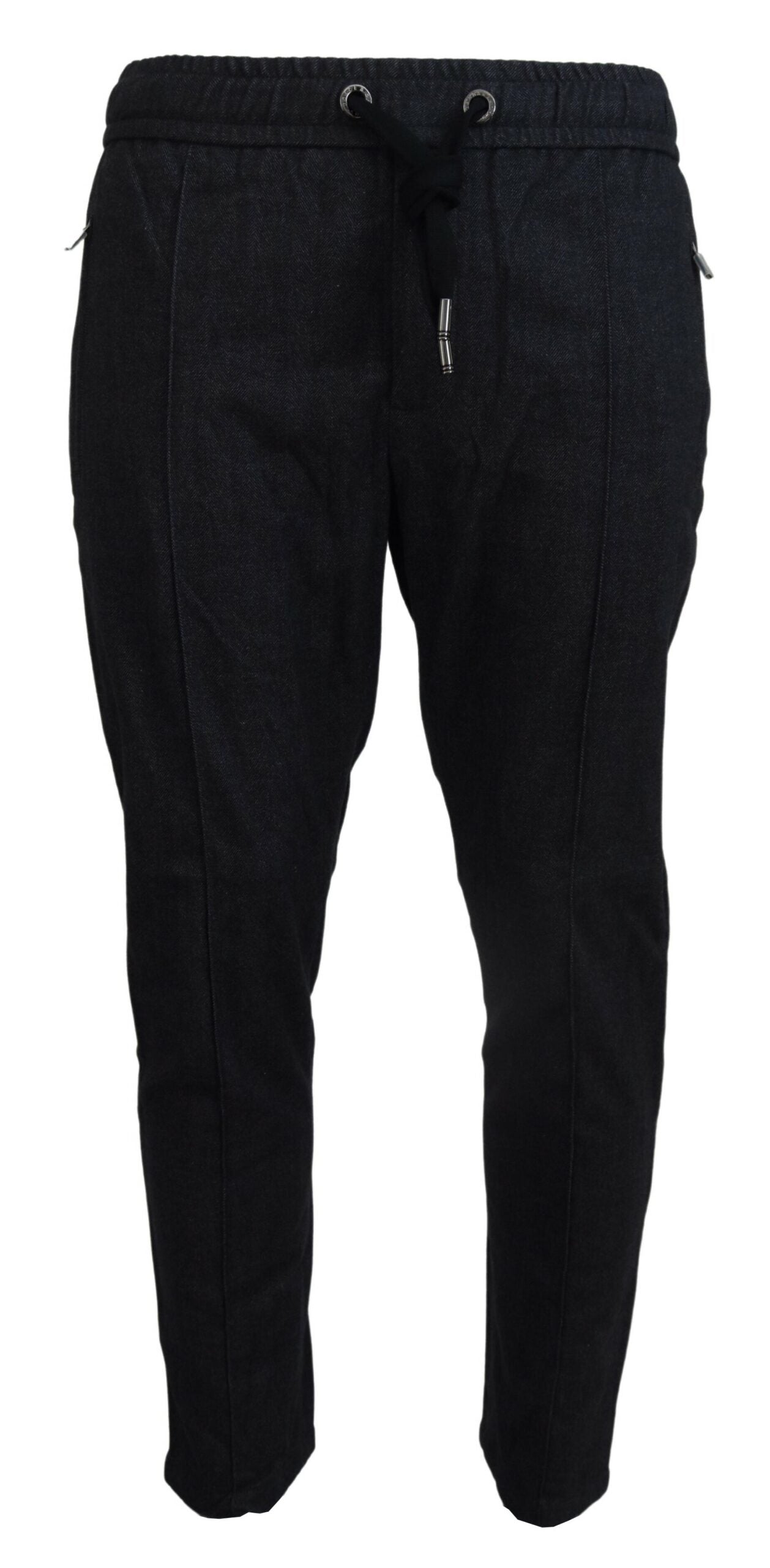 Dolce & Gabbana Grey Tapered Cotton Trousers