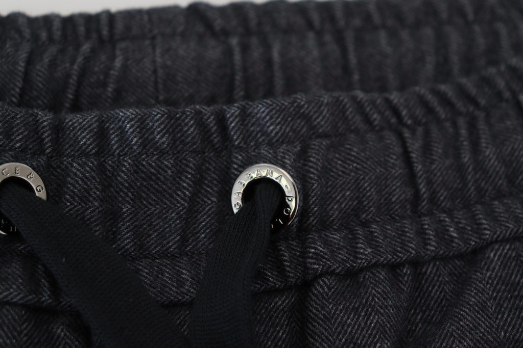 Dolce & Gabbana Grey Tapered Cotton Trousers
