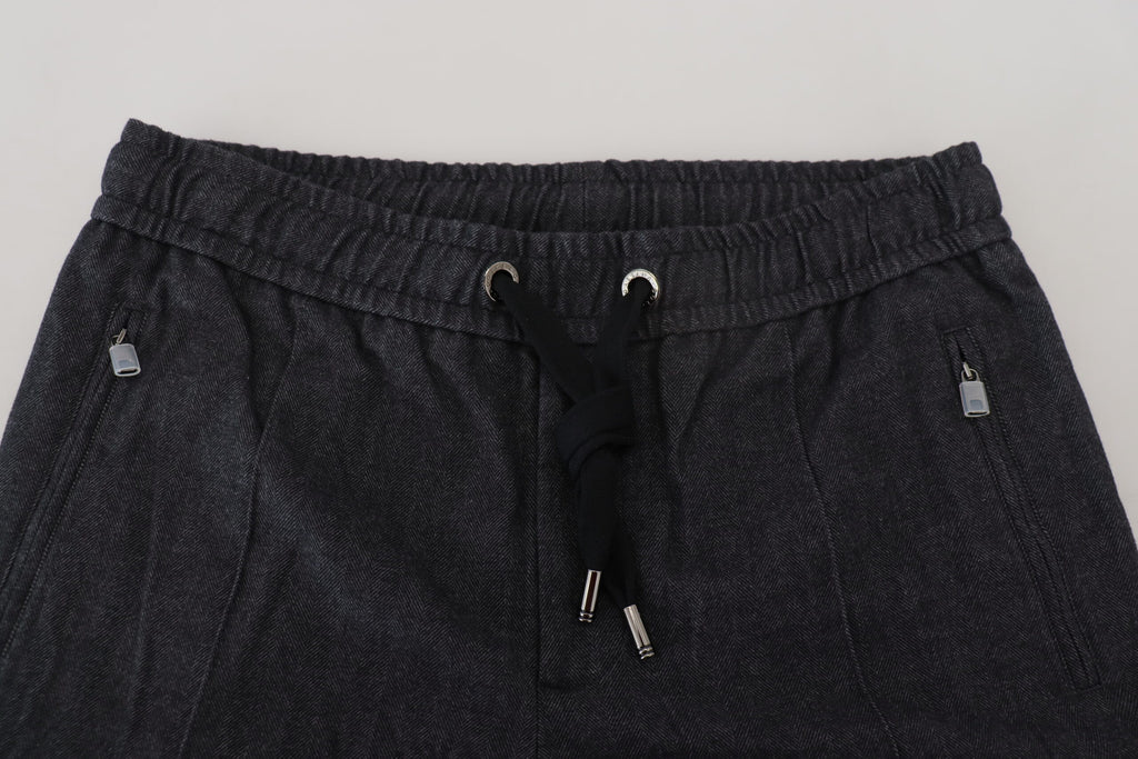 Dolce & Gabbana Grey Tapered Cotton Trousers
