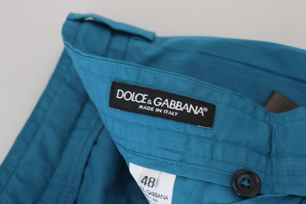 Dolce & Gabbana Blue Cotton Chinos Trousers