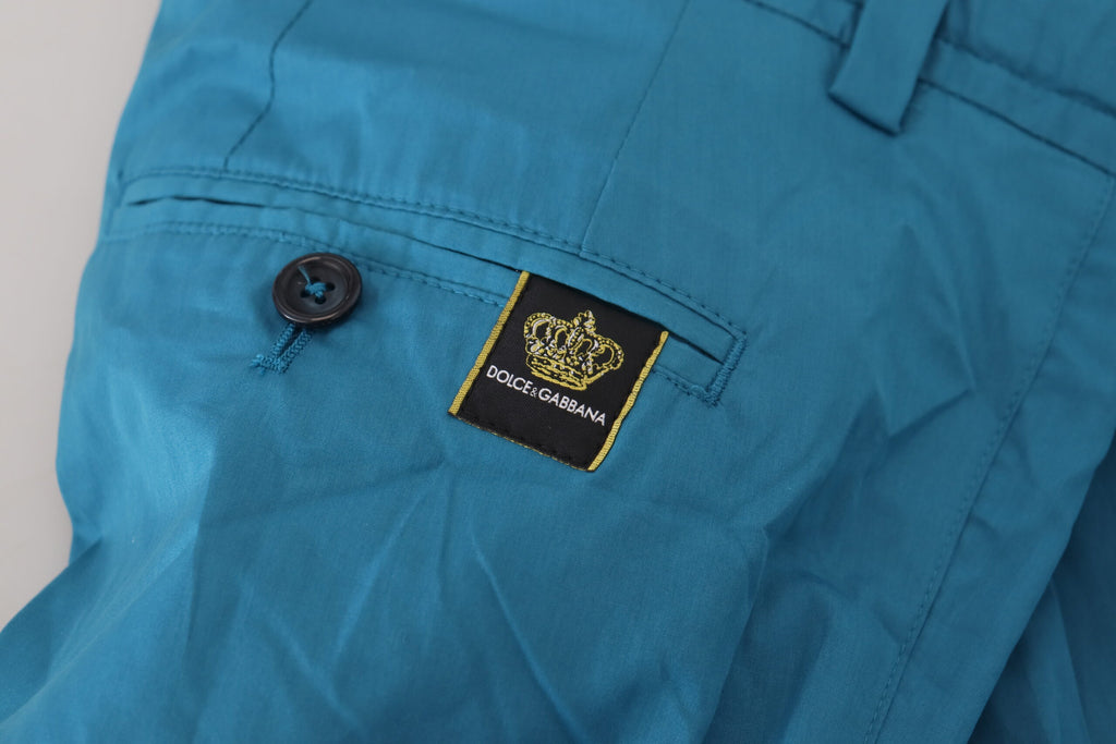 Dolce & Gabbana Blue Cotton Chinos Trousers