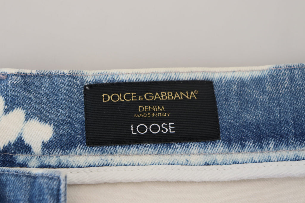 Dolce & Gabbana Blue Caesar Loose Fit Denim Cotton Jeans