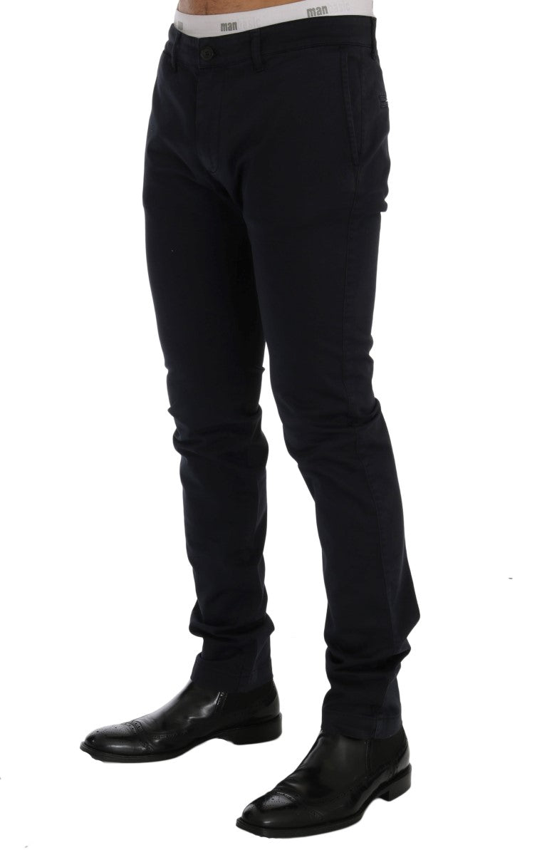 GF Ferre Blaue Baumwoll-Stretch-Chino-Hose