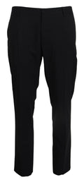 Dolce & Gabbana Graues Woll-Stretchkleid Formelle Slim Fit Hose