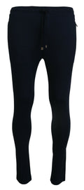 Dolce & Gabbana Blaue Herren Sport Baumwoll Sweatpants Hosen