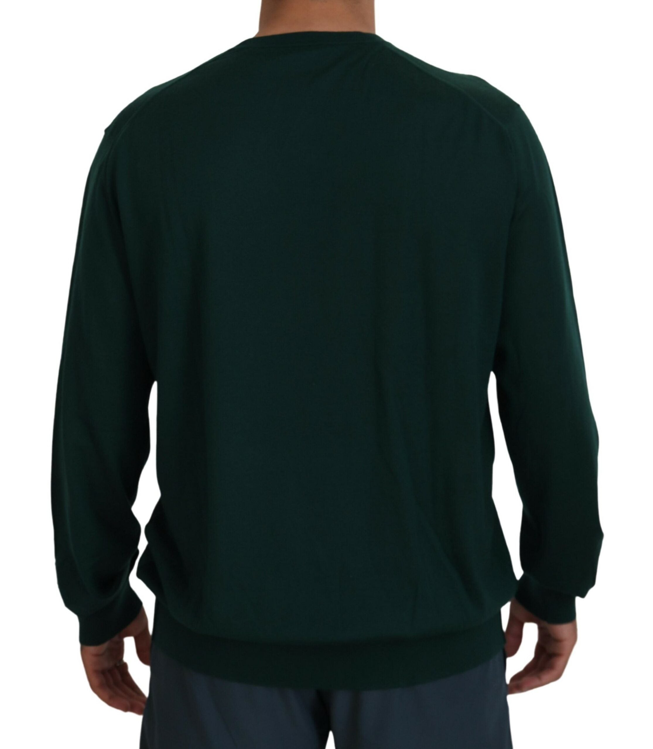Dolce & Gabbana Grüner Kaschmirpullover mit V-Ausschnitt