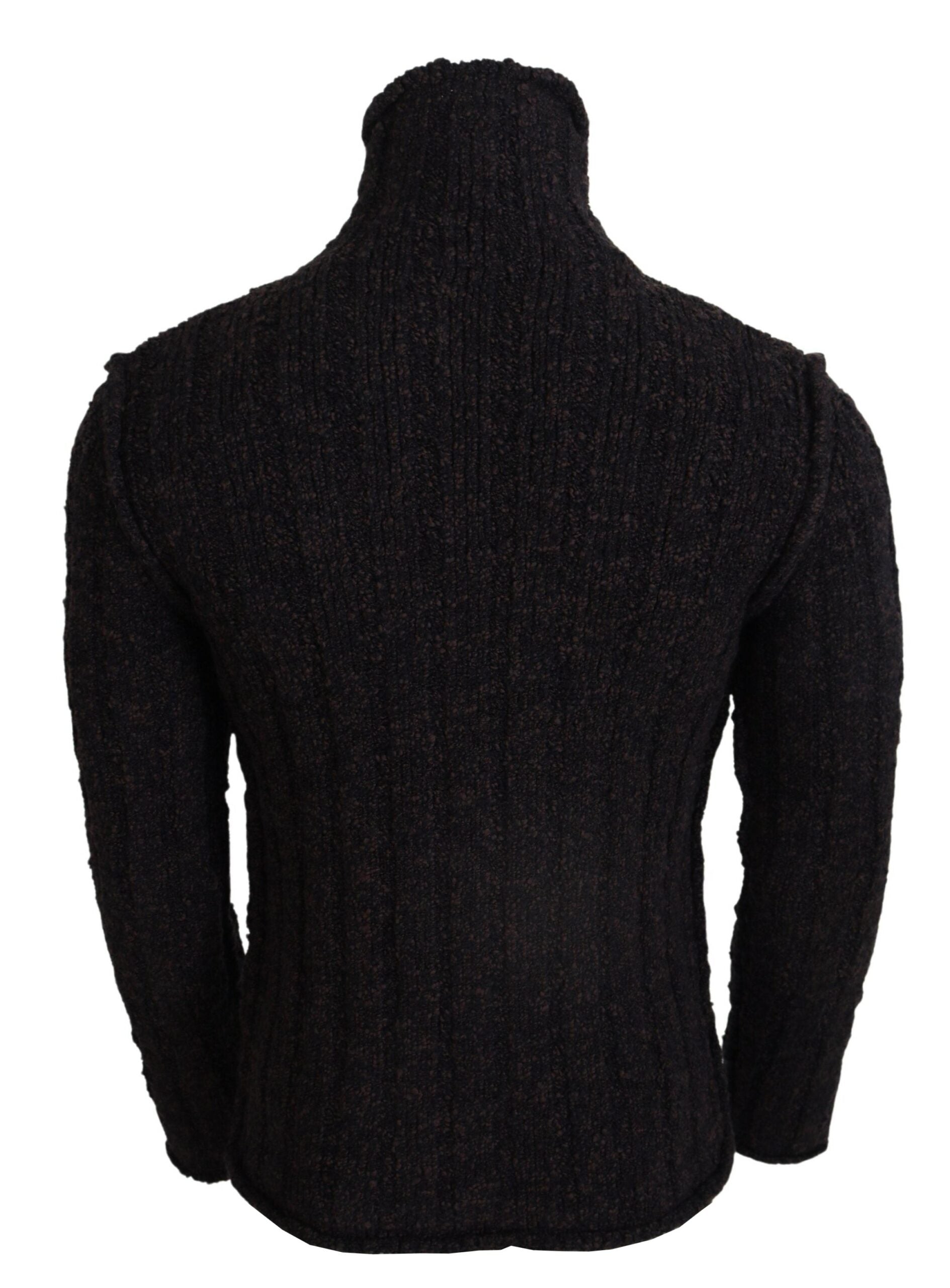Dolce & Gabbana Brown Wool Knit Turtleneck Sweater