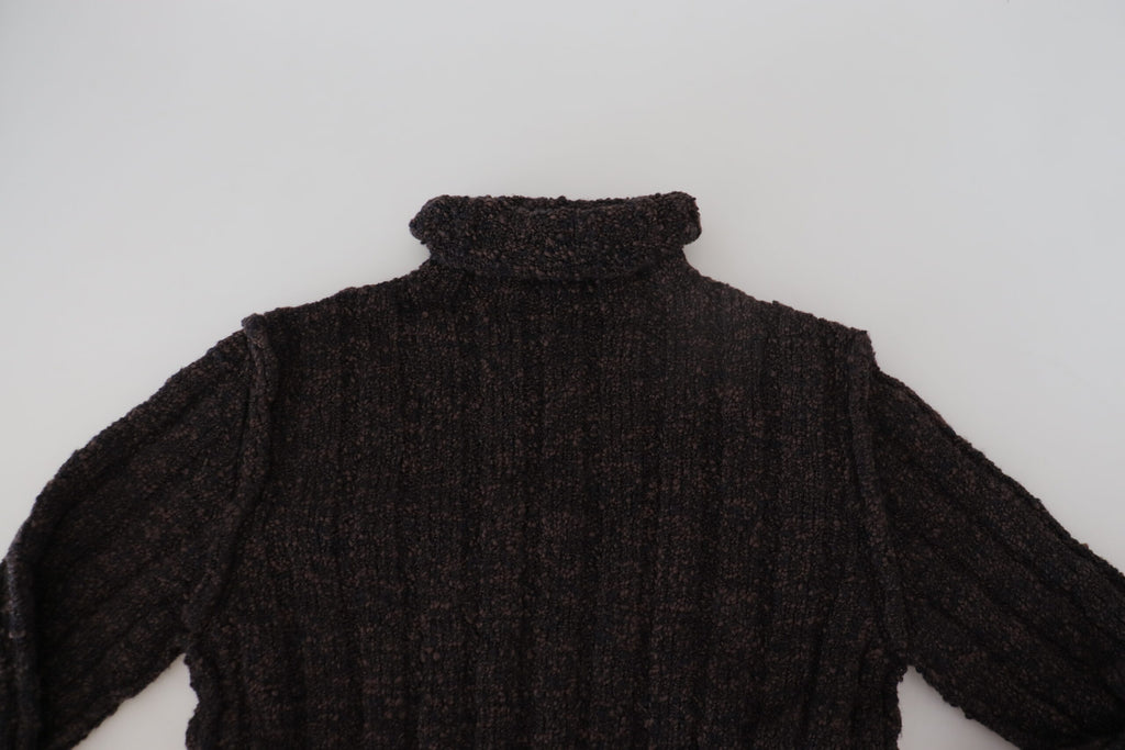 Dolce & Gabbana Brown Wool Knit Turtleneck Sweater