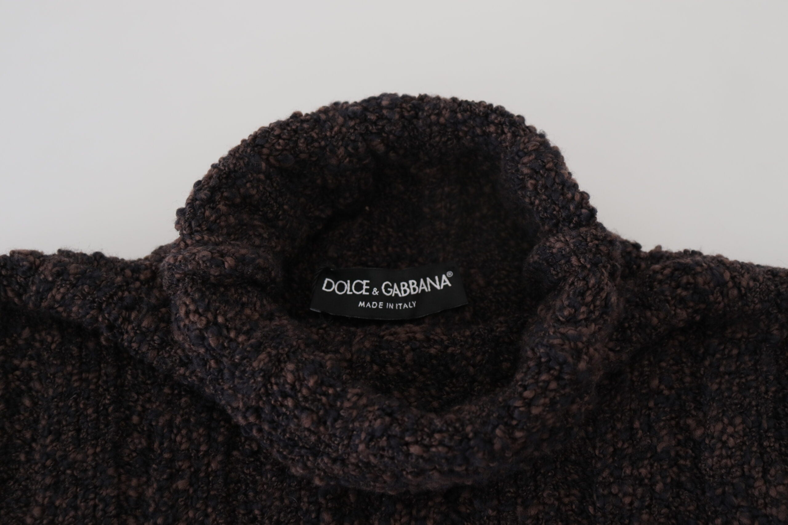 Dolce & Gabbana Brown Wool Knit Turtleneck Sweater