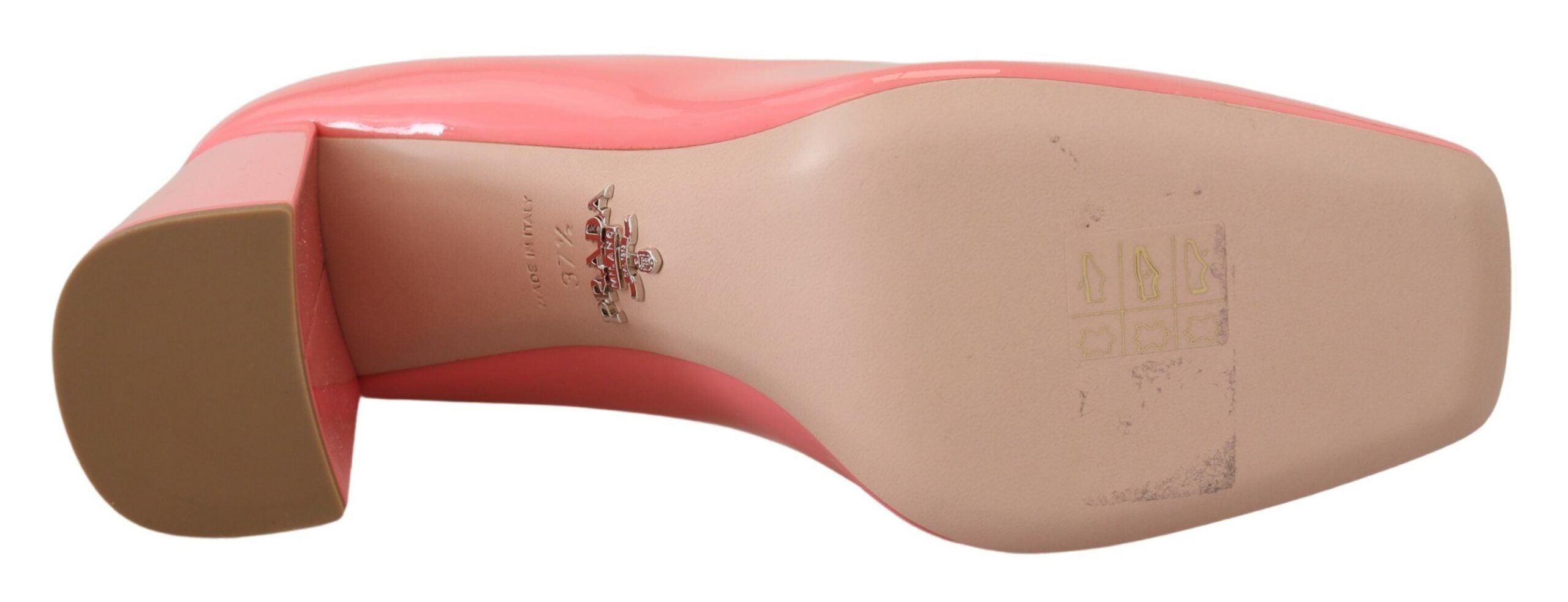 Prada Pink Patent Leather Block Heel Pumps Classic
