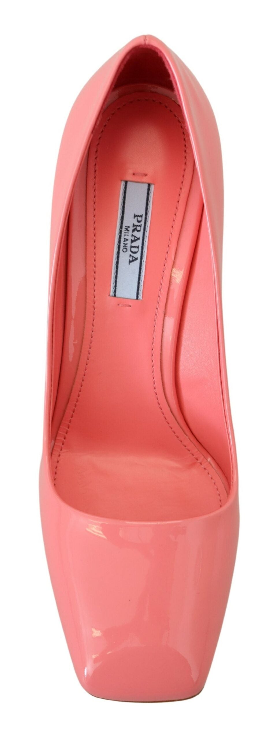 Prada Pink Patent Leather Block Heel Pumps Classic