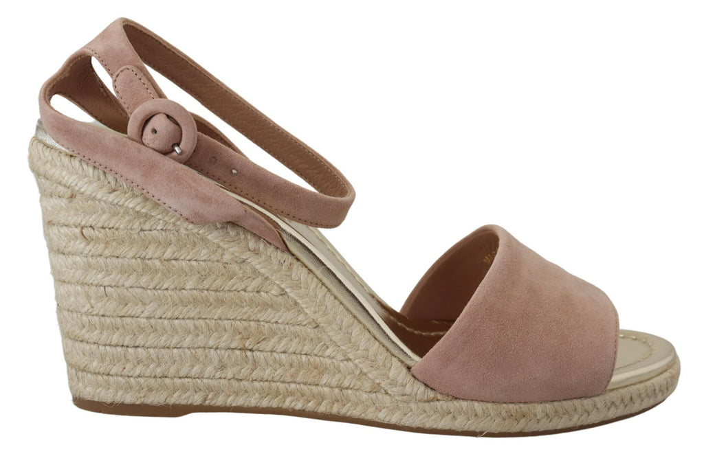 Prada Rosa Wildleder-Sandalen mit Knöchelriemen
