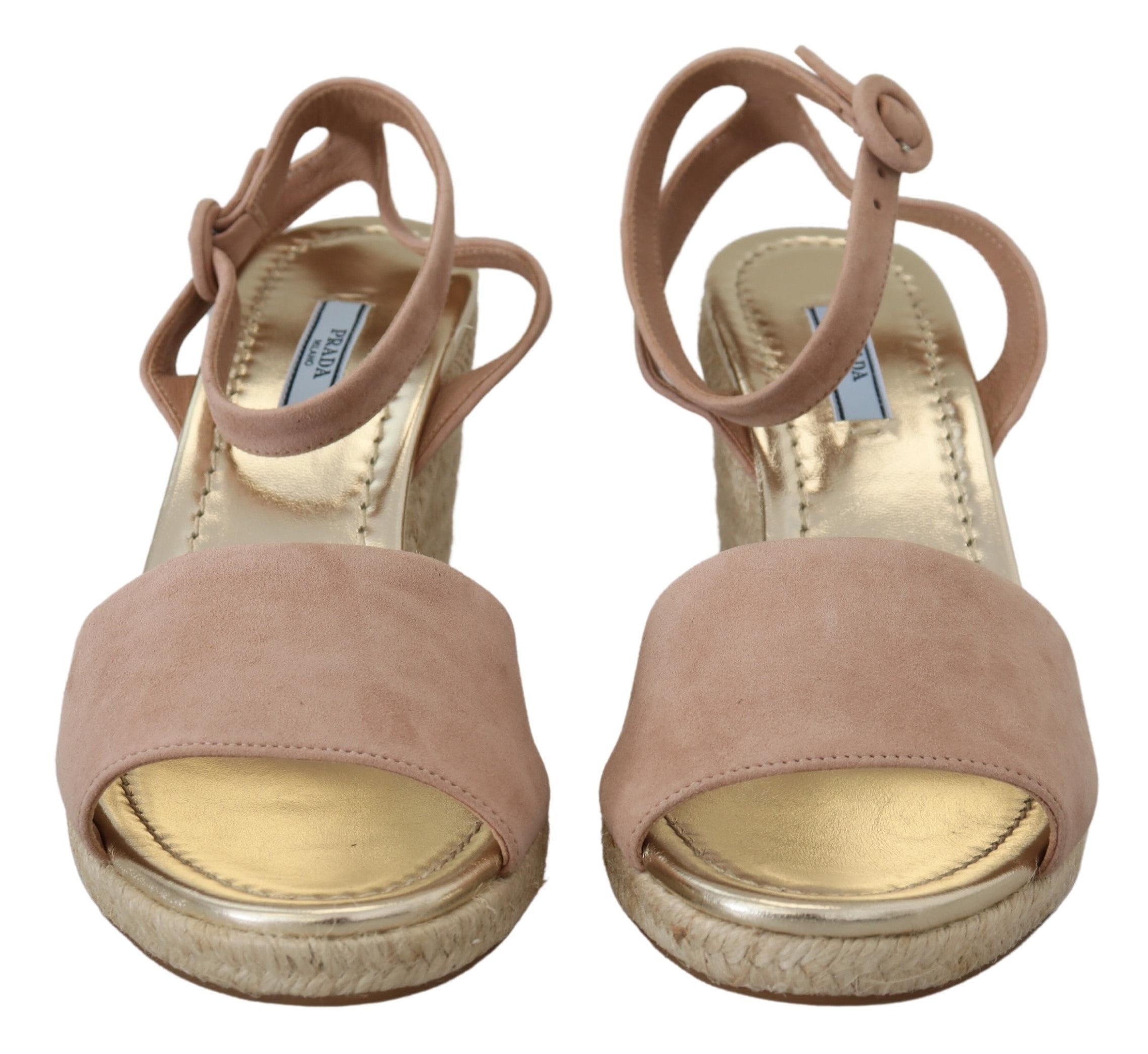 Prada Rosa Wildleder-Sandalen mit Knöchelriemen