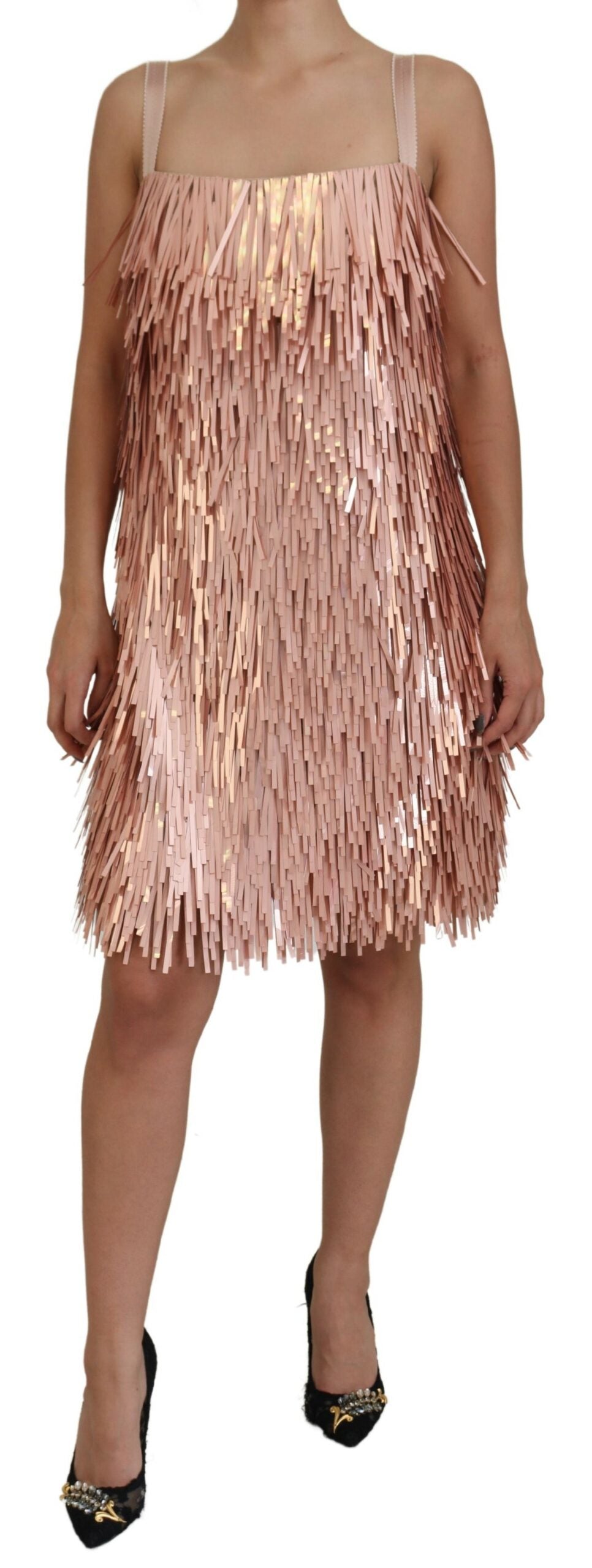 Dolce & Gabbana Pink Sleeveless Tinsel A-line Dress