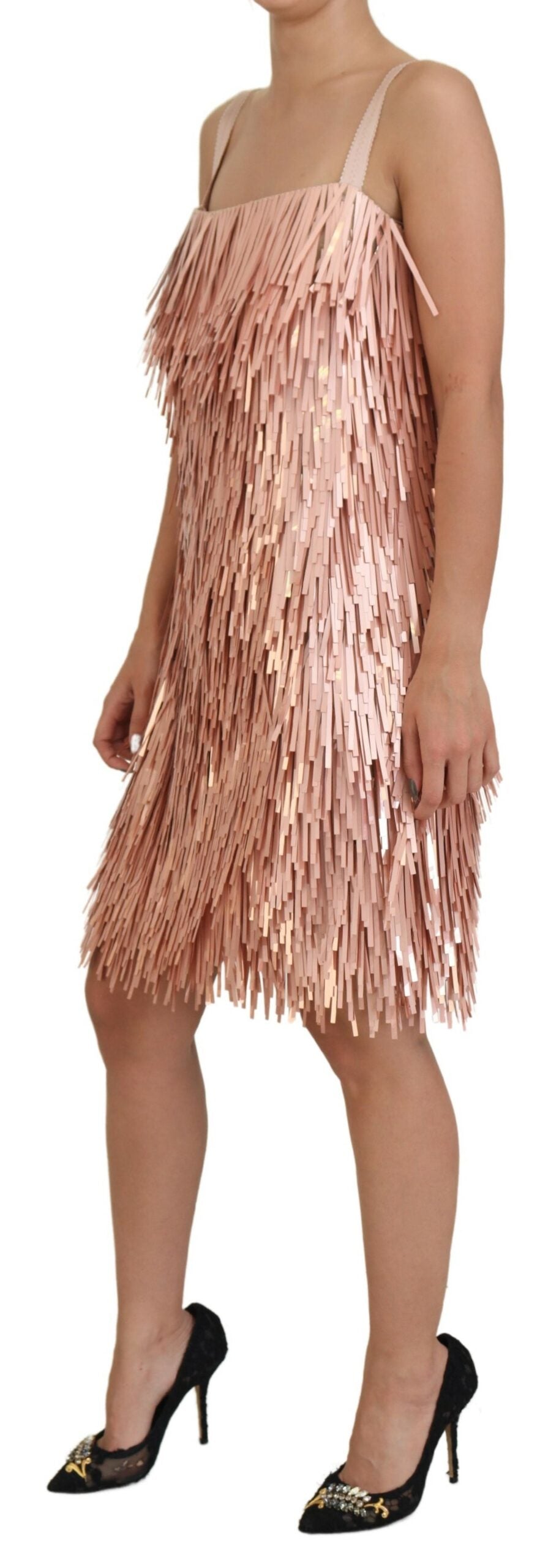 Dolce & Gabbana Pink Sleeveless Tinsel A-line Dress