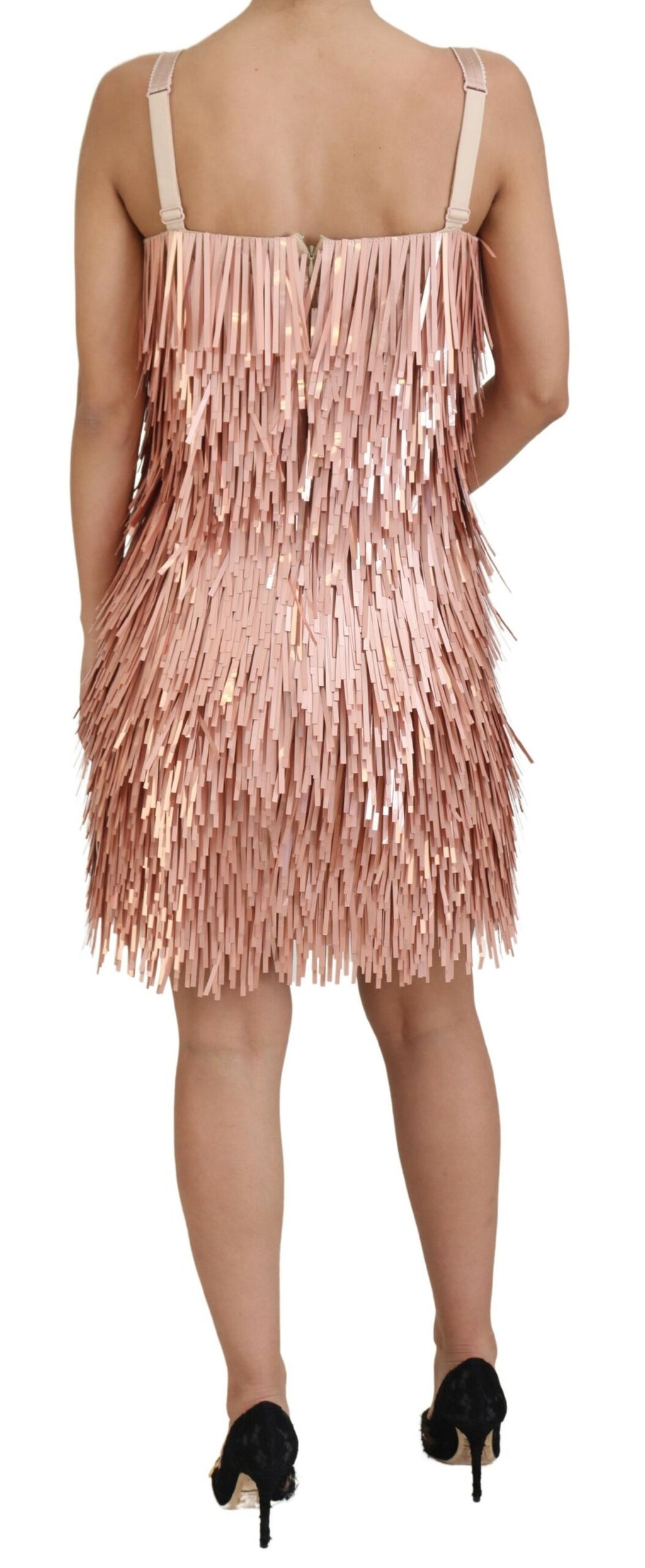 Dolce & Gabbana Pink Sleeveless Tinsel A-line Dress