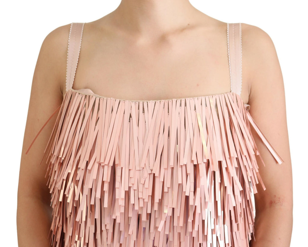 Dolce & Gabbana Pink Sleeveless Tinsel A-line Dress
