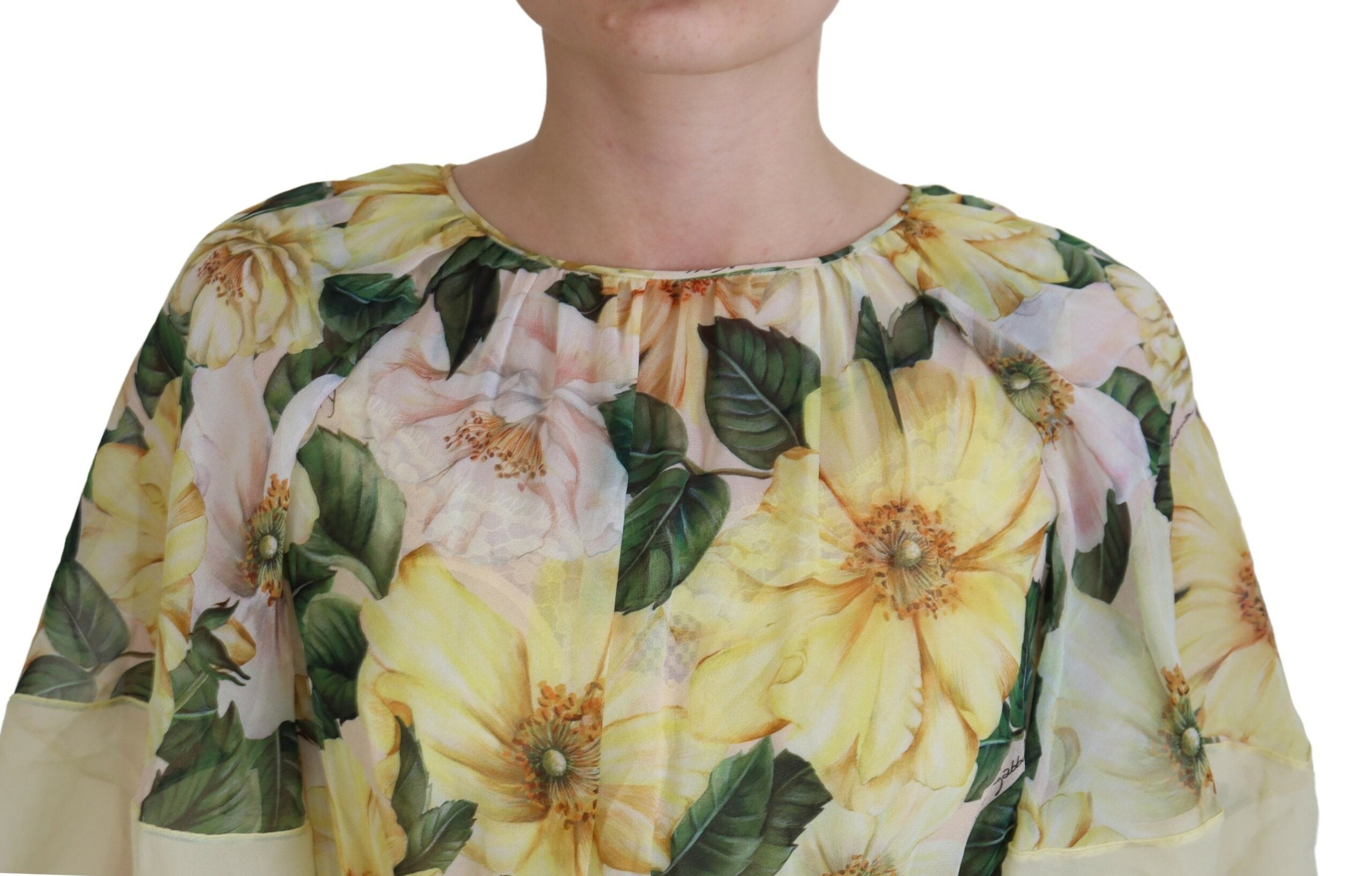 Dolce & Gabbana Multicolour Floral Print Silk Long Maxi Dress