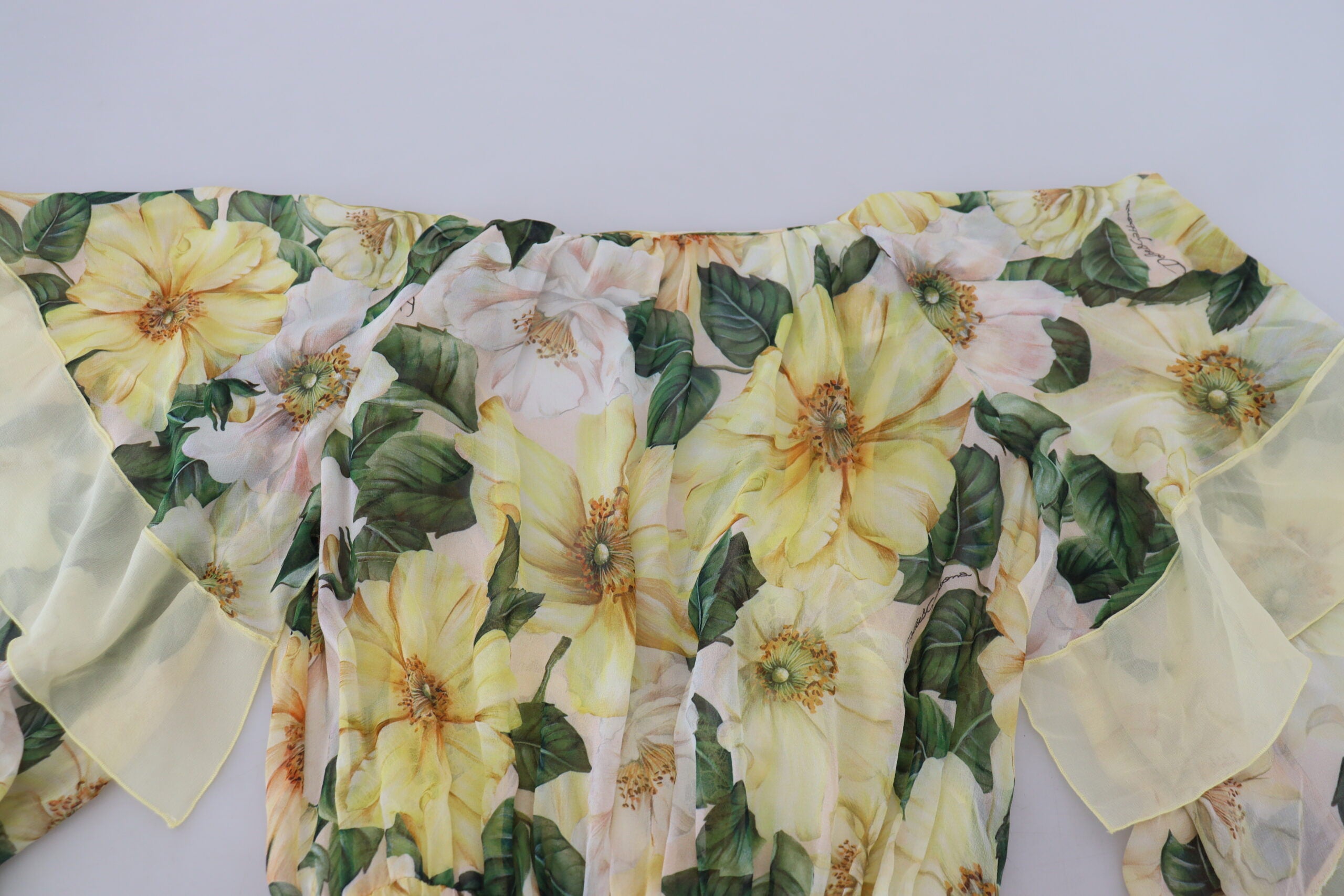 Dolce & Gabbana Multicolour Floral Print Silk Long Maxi Dress