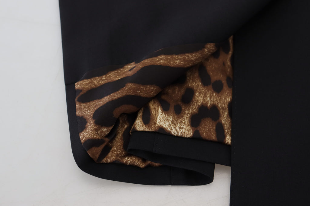 Dolce & Gabbana Schwarzes Stretch-Minikleid aus Wolle in Passform