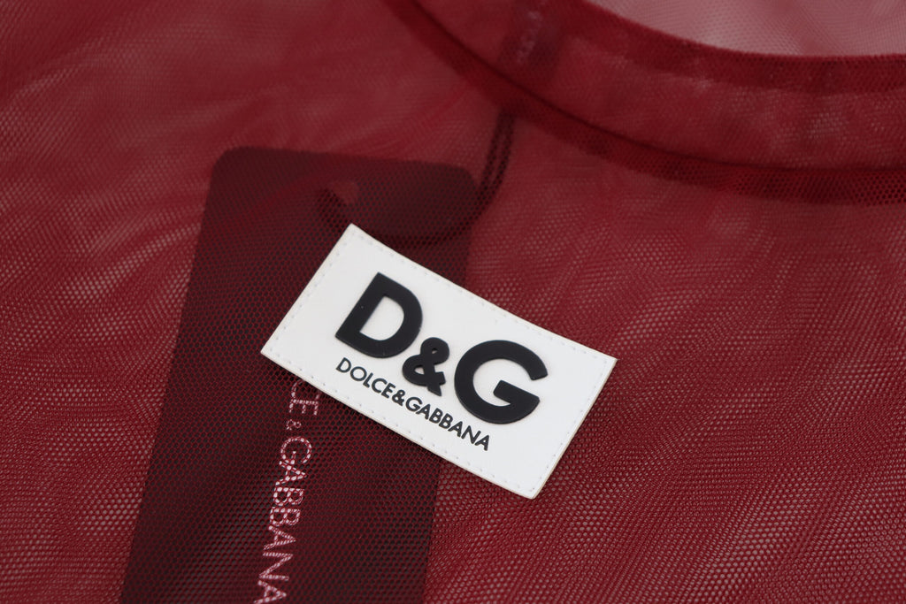 Dolce & Gabbana Kastanienbraunes zweilagiges Shift-Minikleid aus Nylon