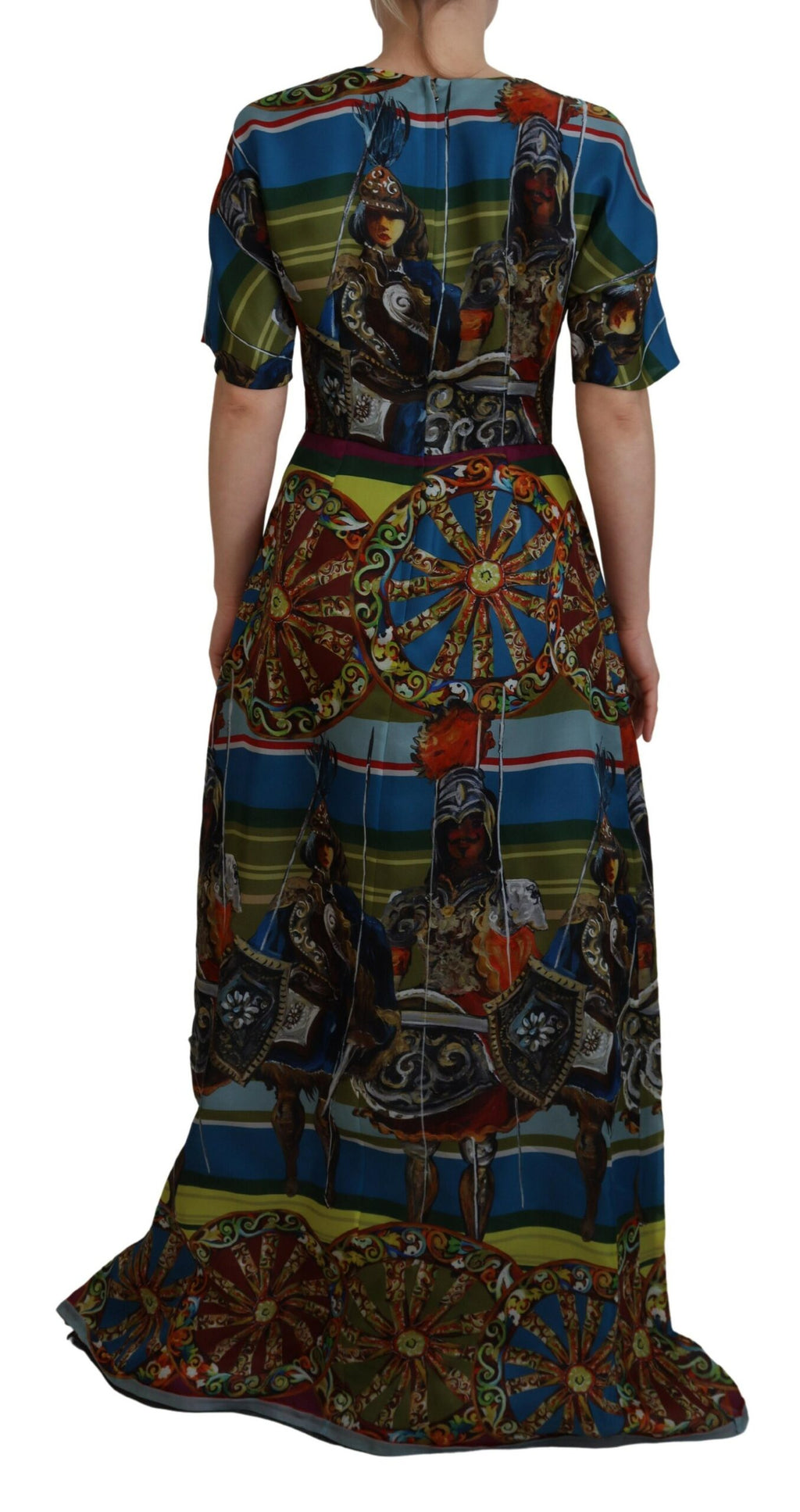 Dolce & Gabbana Multicolor Sicily Silk A-line Long Dress