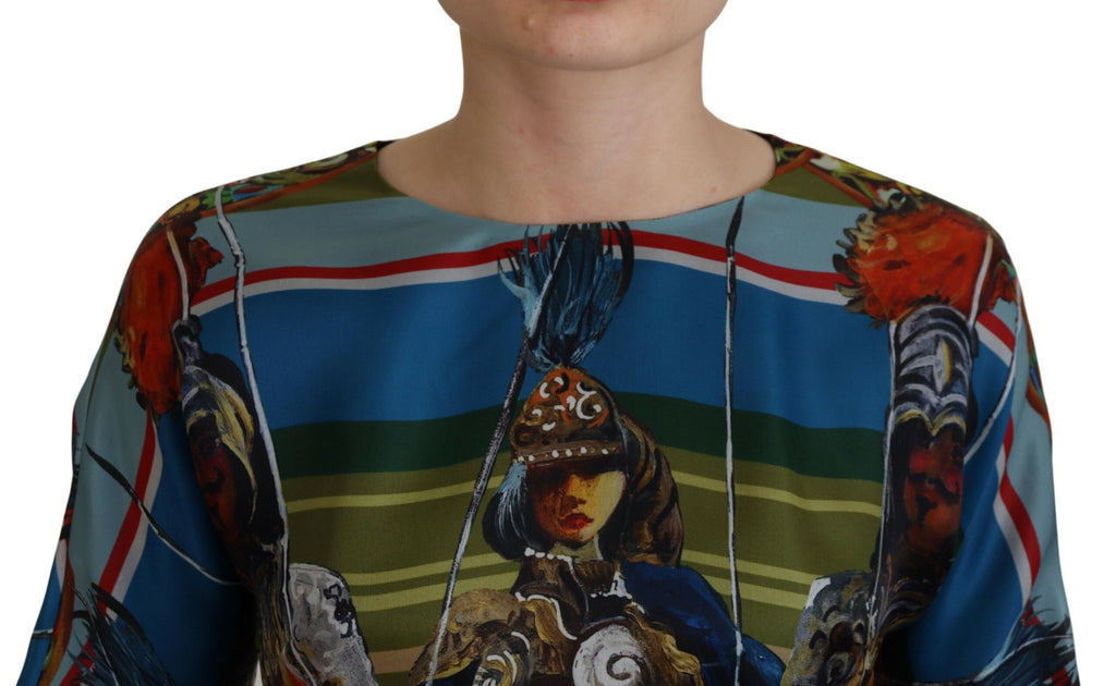 Dolce & Gabbana Multicolor Sicily Silk A-line Long Dress